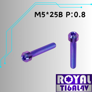 【瘋螺絲】ROYAL 鈦合金螺絲★ M5*25B P:0.8 錐形螺絲★64鈦/正鈦/鈦合金螺絲★出貨附發票★幻彩藍