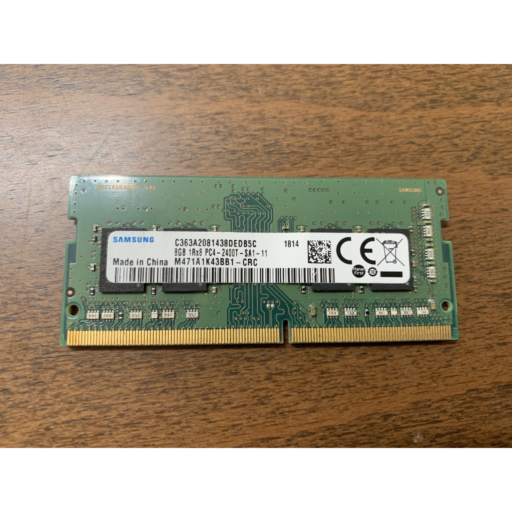 Samsung 三星 DDR4 8GB 1Rx8 PC4-2400T 筆電記憶體