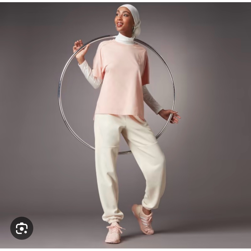 Adidas 近新 粉色 背面透視網紗 T恤