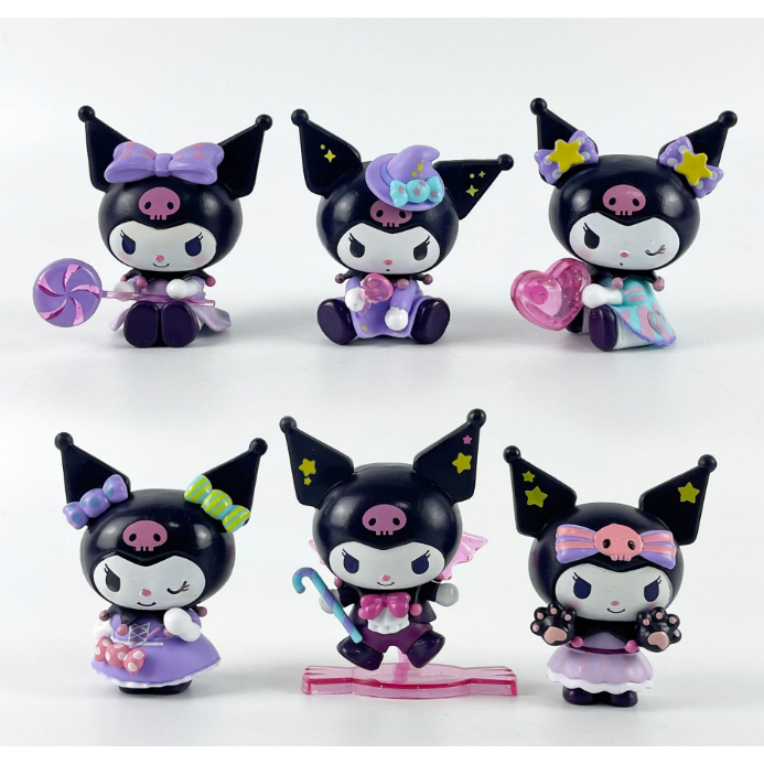 【小灰熊積木】(台灣發貨超便宜 )庫洛米盲盒公仔一套6隻  公仔 擺件 小盒玩 盲盒 娃娃機 批發 零售港版彩盒 公仔