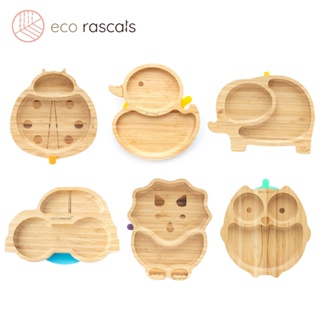 【eco rascals】竹製餐盤（大象／貓頭鷹／小汽車／小鴨／恐龍／瓢蟲）