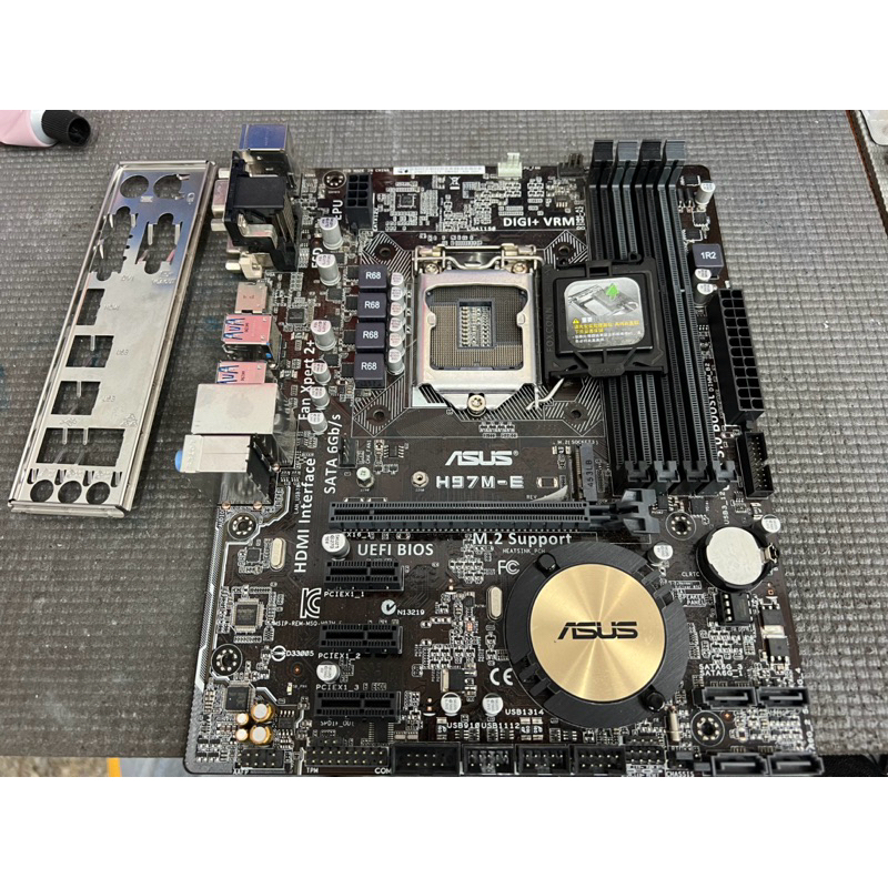華碩 H97M-E主機板+CPU I5 4460+DDR3 4Gx4+銅扇+擋板（1150腳位）