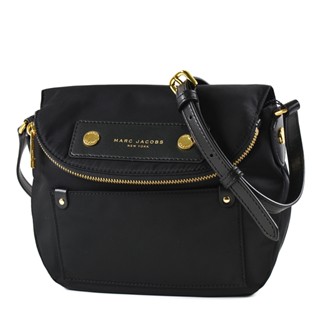 MARC JACOBS 高密度尼龍磁吸釦翻蓋馬鞍包-黑色 【美國正品現貨】