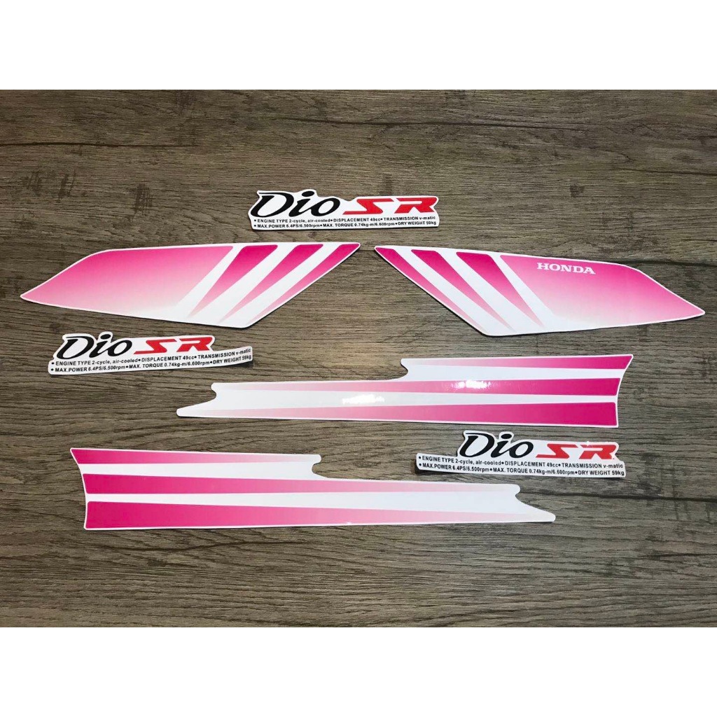 Dio 全新Dio專用桃紅漸層車貼 適用白殼