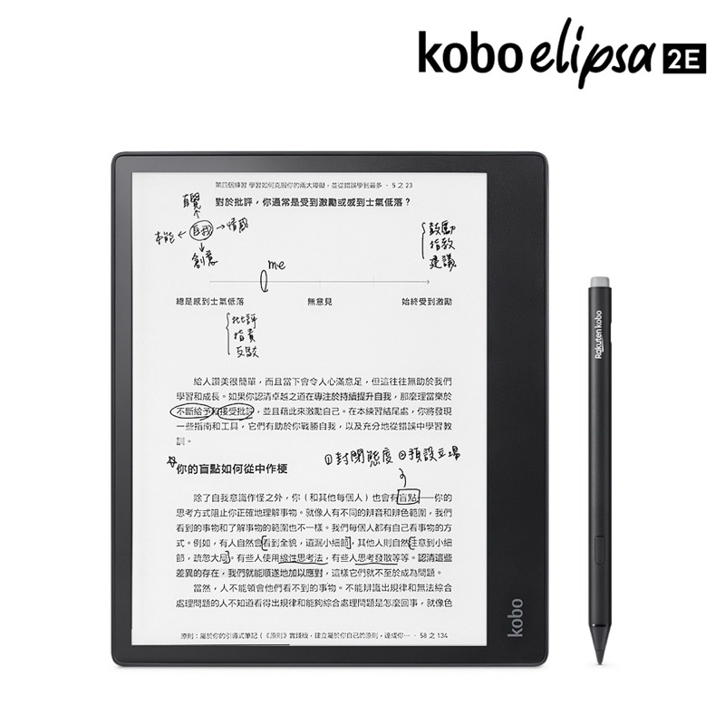 二手近全新：Kobo Elipsa 2E 10.3吋電子書閱讀器含觸控筆