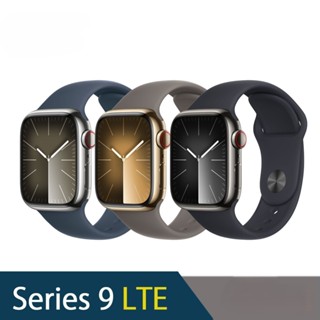 (詳讀商品描述) 不鏽鋼錶殼 Apple Watch S9 LTE 41mm/45mm 配運動錶帶