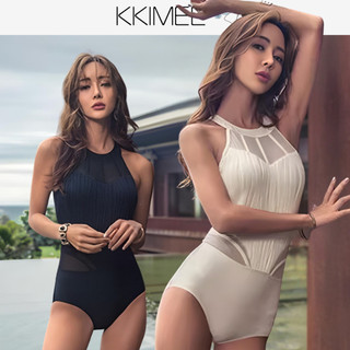 KK Imee╭＊性感【SA99】【半透明網紗】 修腰大露背削肩比基尼 BIKINI 連身泳衣 遊泳衣