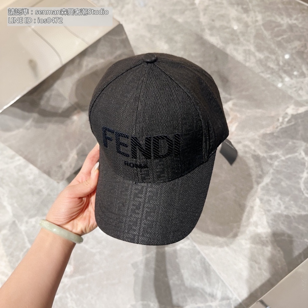 頂級二手 Fendi 芬迪 2024新款 刺繡logo 棒球帽 帽子 鴨舌帽 遮陽帽子