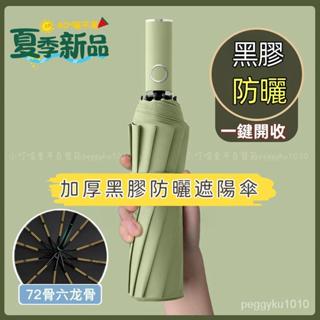 臺灣熱銷✨自動陽傘 遮陽防曬傘 太陽傘全自動黑膠防曬傘 32骨雨傘男折疊全自動傘女學生大號防曬晴雨兩用太陽傘ins遮陽傘