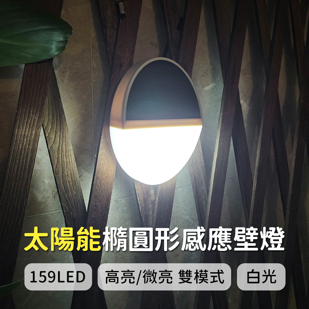 【太陽能百貨】K-59 太陽能159LED橢圓形感應燈 太陽能燈 太陽能庭院燈 壁燈 感應燈 人體感應燈