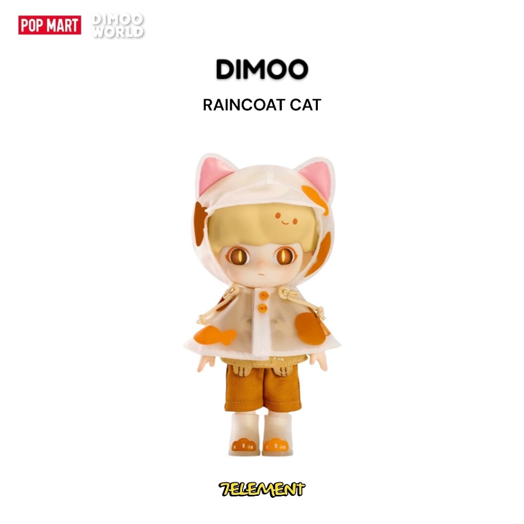 POPMART DIMOO 雨衣小貓 可動人偶 泡泡瑪特 dimoo 絨毛娃娃 可動式人偶 BJD 公仔 配件 娃娃