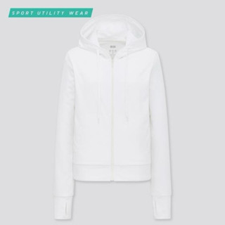 Uniqlo 涼感彈性連帽外套 （白色L號）