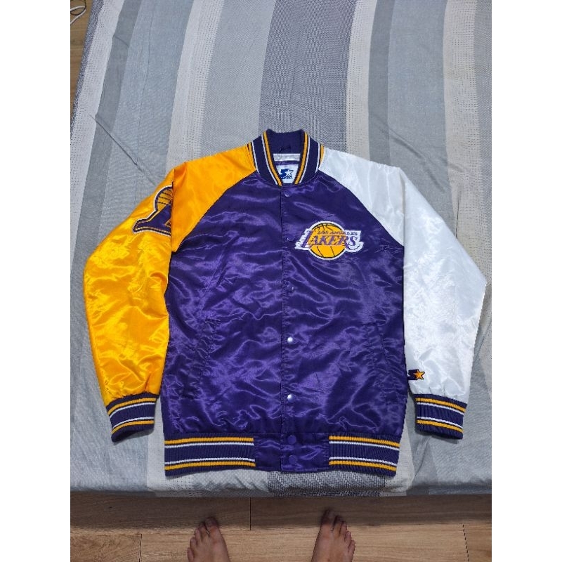 Starter NBA湖人隊棒球外套 紫色 美版M號 Lakers