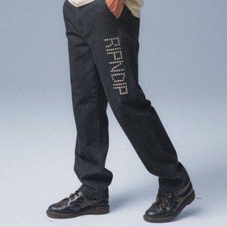 RIPNDIP ROCKSTAR DISTRESSED DENIM PANTS 黑色 丹寧長褲 中指貓 台灣總代理ALL