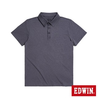 EDWIN 男款 涼爽系列 印花短袖POLO衫(黑灰色)