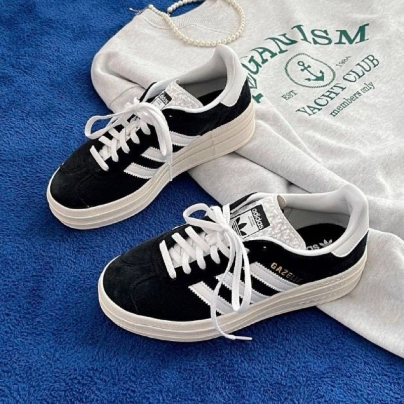 -ES- 現貨+預購 Adidas Gazelle Bold 黑色 白線 Lisa同款 結構 厚底 女鞋 HQ6912
