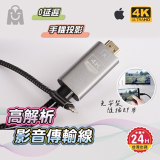 手機投影 0延遲 高畫質 iphone 轉 hdmi 隨插即用 蘋果用 60Hz 手機接電視 手機轉電視 4K影音轉接線