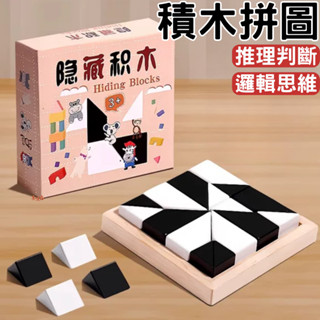 臺灣現貨 積木拼圖 益智拼圖 隱藏積木拼圖 拼圖 積木 益智玩具 益智積木 兒童益智桌遊 隱藏積木 有趣 蒙式早教
