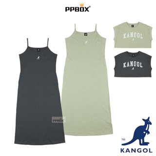 KANGOL 袋鼠 女裝 兩件套 一件式 細肩 長版 洋裝【64221581】時尚 無袖 衣服 連身裙 長裙 兩件組