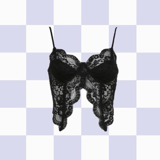 SAUVAGES lace butterfly top 蕾絲蝴蝶形無袖背心