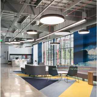 LED實心圓環燈簡約現代辦公室圓形吊燈商場店鋪健身房燈具 SGDS