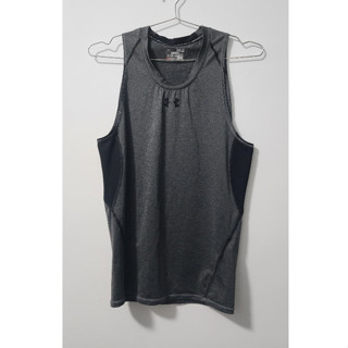 美國 Under Armour UA 灰黑 彈性 修身 HeatGear 吸濕 排汗 健身 運動 背心 上衣 越南製