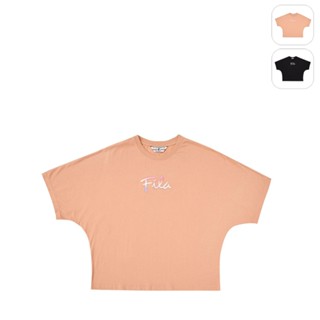 【FILA】女性 短袖 運動圓領T恤-粉橘 5TEX-5434-LR