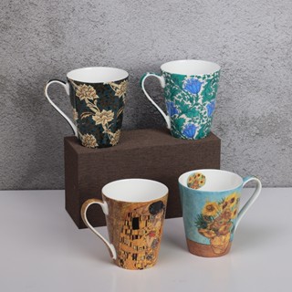 經典梵谷名畫-骨瓷馬克杯4入禮盒組(入厝禮 入厝 骨瓷 馬克杯 咖啡杯 杯 交換禮物)