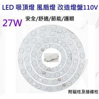 LED 吸頂燈 風扇燈 圓型燈管改造燈板套件 圓形光源貼片 2835 led燈盤 不刺眼 無暗區 110V 27W 白光