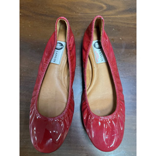 Lanvin 漆皮 紅色 芭蕾舞 休閒鞋 37