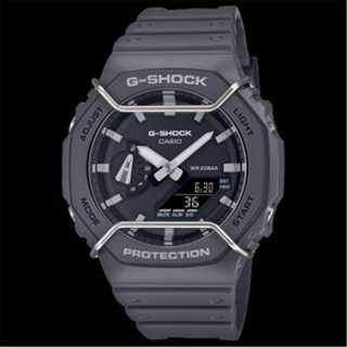 CASIO 卡西歐 G-SHOCK 八角錶殼 耐衝擊 運動雙顯橡膠腕錶-灰 (GA-2100PTS-8A) [秀時堂]
