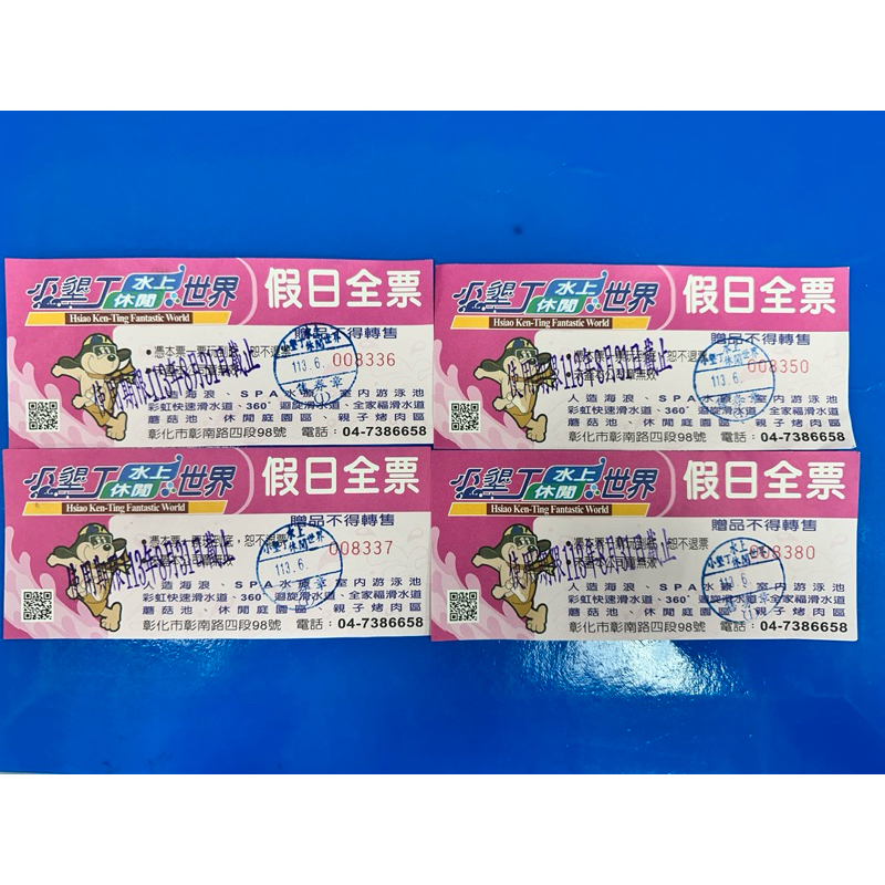 （優惠）彰化小墾丁水上休閒世界  4人票