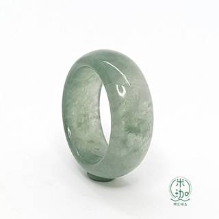 【米珈MICHIA】直徑16.7mm 天然翡翠 冰種 冰藍水 戒指 戒圈 玉戒 指環 緬甸玉（E244)