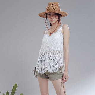 IN SHOP 歐美渡假風勾花傘背心-共2色【KT24485】