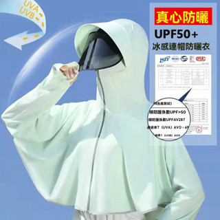 臺灣有貨 夏季冰絲防曬衣女 抗UV防曬服 連帽防曬衣女 大尺碼防曬服 冰絲防曬外套 透氣防紫外線防曬衣薄款短款遮臉防曬服
