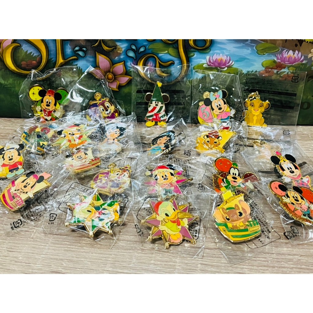 迪士尼 徽章 別針 金屬胸章 精靈米奇 米妮 奇奇蒂蒂 唐老鴨 黛西 布魯托 阿拉丁 茉莉公主 5週年 聖誕節 絕版