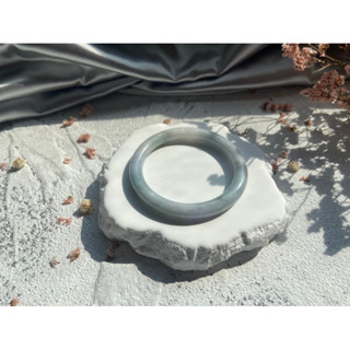 藍底翡翠手鐲 53.8圓條 翡翠圓條手鐲💙怡日甜石工作室❣️ 翡翠手鐲 天然緬甸a貨翡翠
