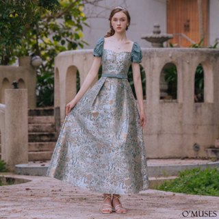 【OMUSES】兩穿手工緹花刺繡綠色旗袍禮服7-A11