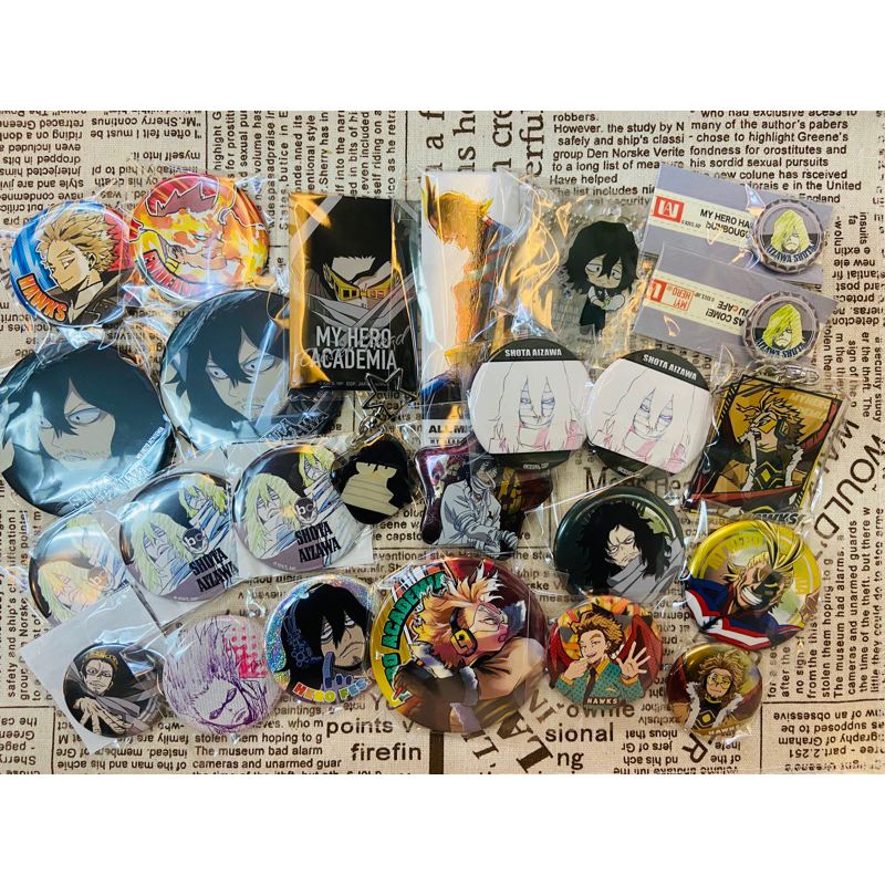 8/13更新 我的英雄學院 我英  相澤 相澤消太 歐爾麥特 霍克斯 奮進人 徽章 原畫徽章 壓克力吊飾 原畫 閃徽章