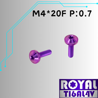【瘋螺絲】ROYAL 鈦合金螺絲★ M4*20F P:0.7 飛碟頭螺絲★64鈦/正鈦/鈦合金螺絲★出貨附發票★皇家紫