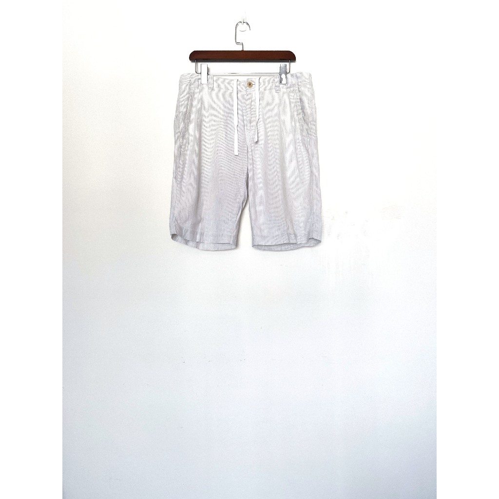 『 嚕嚕的二手市集 』【男性短褲】Banana Republic 夏日棉麻直筒短褲