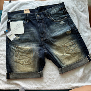 REPUTATION RPTN R.P.T.N Denim Shorts 輕破壞仿舊水洗牛仔短褲藍XL 全新