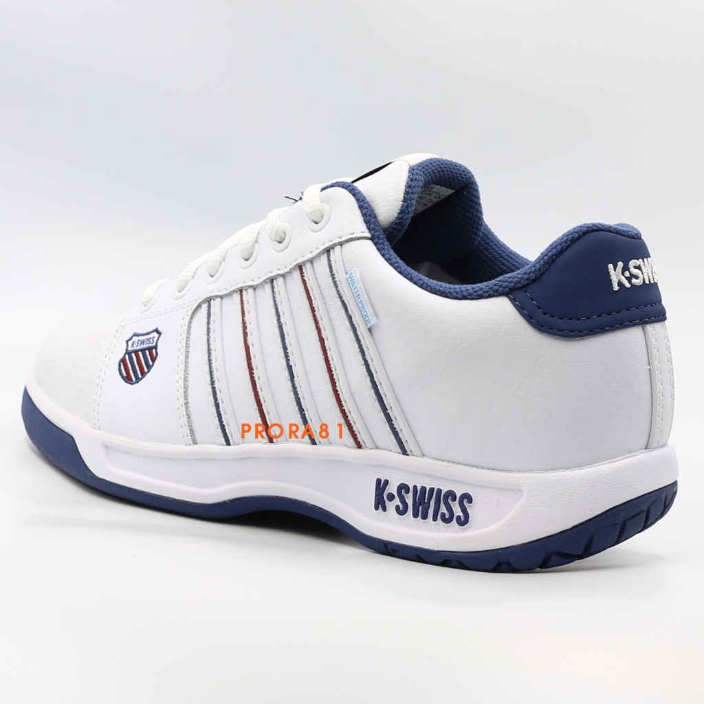 K-SWISS 白X藍X紅 Eadall 防水材質運動鞋 241K 免運費加贈襪子【06781-175】