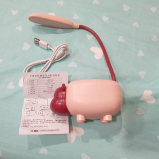 全新 小牛 卡通檯燈 LED檯燈 學習檯燈 幼稚園檯燈 兒童檯燈 USB充電檯燈 筆筒 置物筒