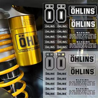 【臺灣出貨】適用於Ohlins歐林斯避震器改裝貼紙 黑色套裝 摩托車貼紙 反光車貼 排氣管貼 防水防嗮貼紙 機車貼紙
