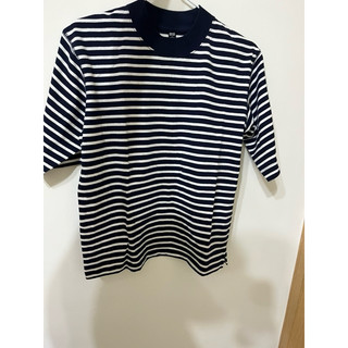 UNIQLO藍白條紋小開岔上衣