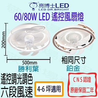 【敬】亮博士 60W 80W 遙控 風扇燈 LED 全電壓 調光 調色 六段 風速 風扇 吸頂燈 客廳 餐廳 書房 房間