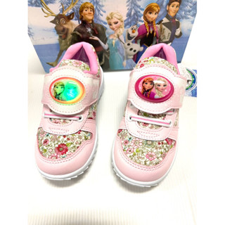 迪士尼 冰雪奇緣 童鞋 花布 電燈運動鞋 Disney粉色/25723/鞋之誠
