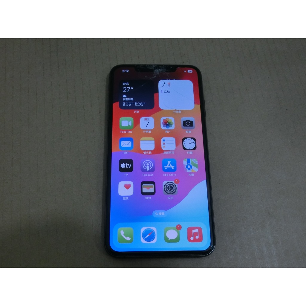 iPhone XS Max 256G 功能正常 螢幕裂 故障機 零件機 （銘）