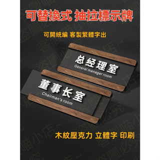 客製 立體字 標示牌 可更換式門牌 替換式 抽拉 辦公室門牌 標識牌 公司總經理 會議室 指示牌 科室牌 部門標志標牌貼